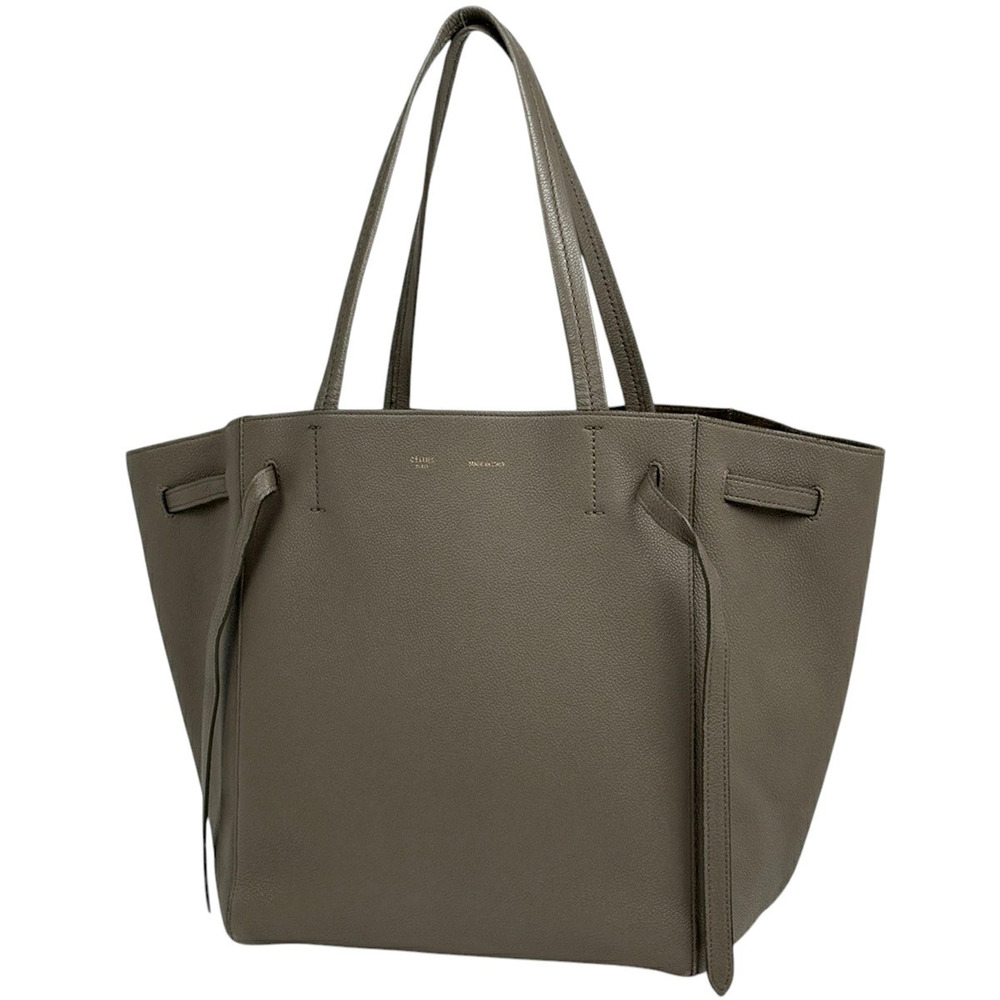 Celine Cabas Phantom Tote Bag Leather Greige Gray